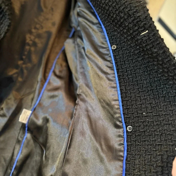 Calvin Klein Double Breasted Wool blend, Peacoat Style. Women’s Size 14. Black - Picture 6 of 8